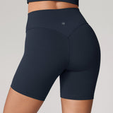 Women's Hugcurve No Front Seam Biker Shorts 6" Black