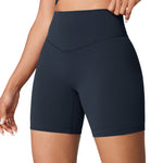 Women's Hugcurve No Front Seam Biker Shorts 6" Black