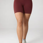 Women's Hugcurve No Front Seam Biker Shorts 6" Clay Brown