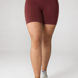 Women's Hugcurve No Front Seam Biker Shorts 6" Clay Brown