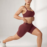 Women's Hugcurve No Front Seam Biker Shorts 6" Clay Brown