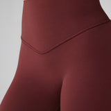 Women's Hugcurve No Front Seam Biker Shorts 6" Clay Brown