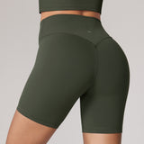 Women's Hugcurve No Front Seam Biker Shorts 6" Clay Brown