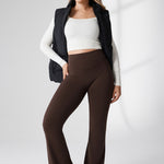 Women's Hugcurve No Front Seam Flare Leggings 31'' Dark Plum