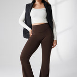 Women's Hugcurve No Front Seam Flare Leggings 31'' Dark Plum