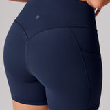 Women's Hugcurve No Front Seam Pockets Shorts 5" Noctilucence Blue