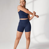 Women's Hugcurve No Front Seam Pockets Shorts 5" Noctilucence Blue