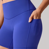 Women's Hugcurve No Front Seam Pockets Shorts 5" Black