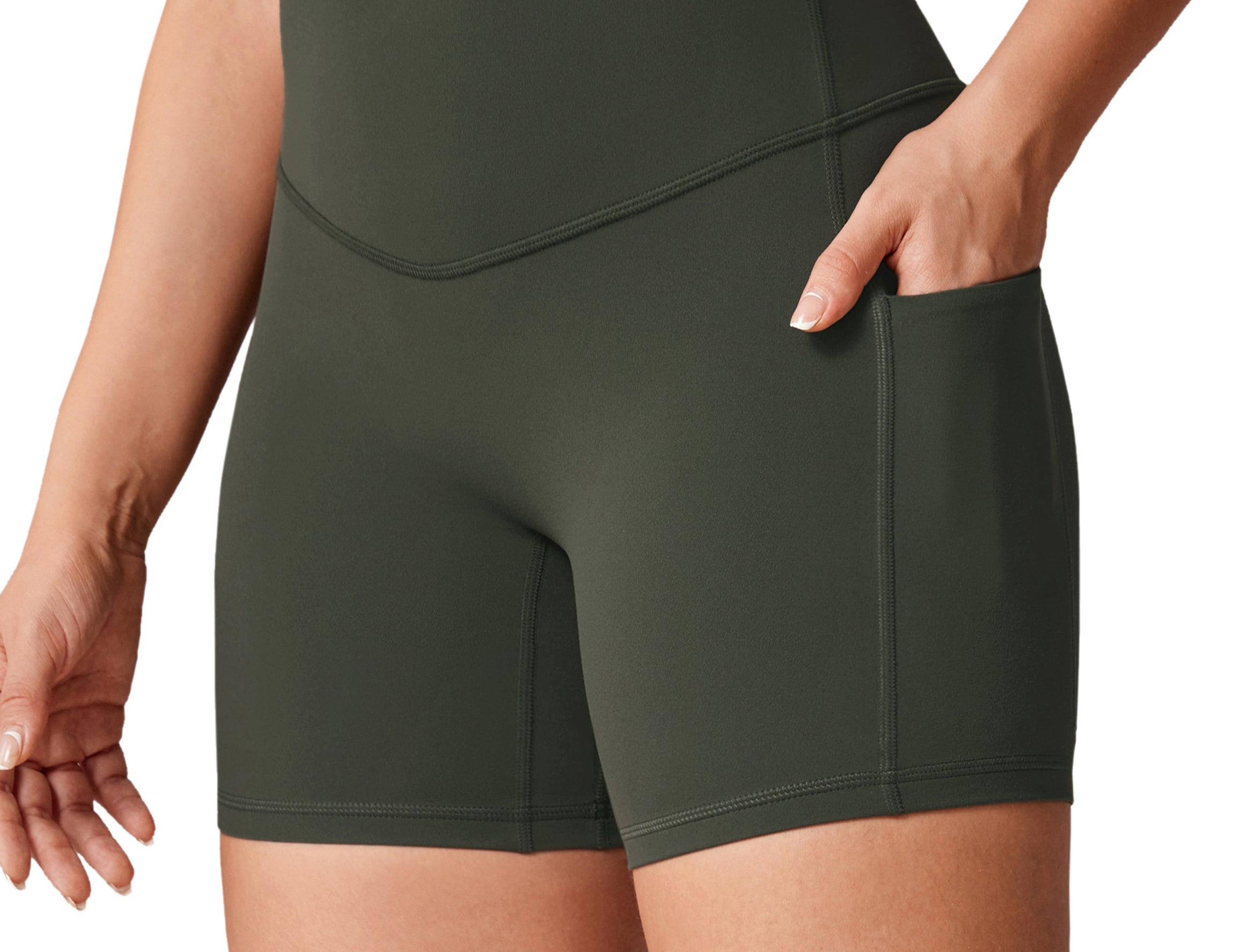 Women's Hugcurve No Front Seam Pockets Shorts 5" Royal Blues