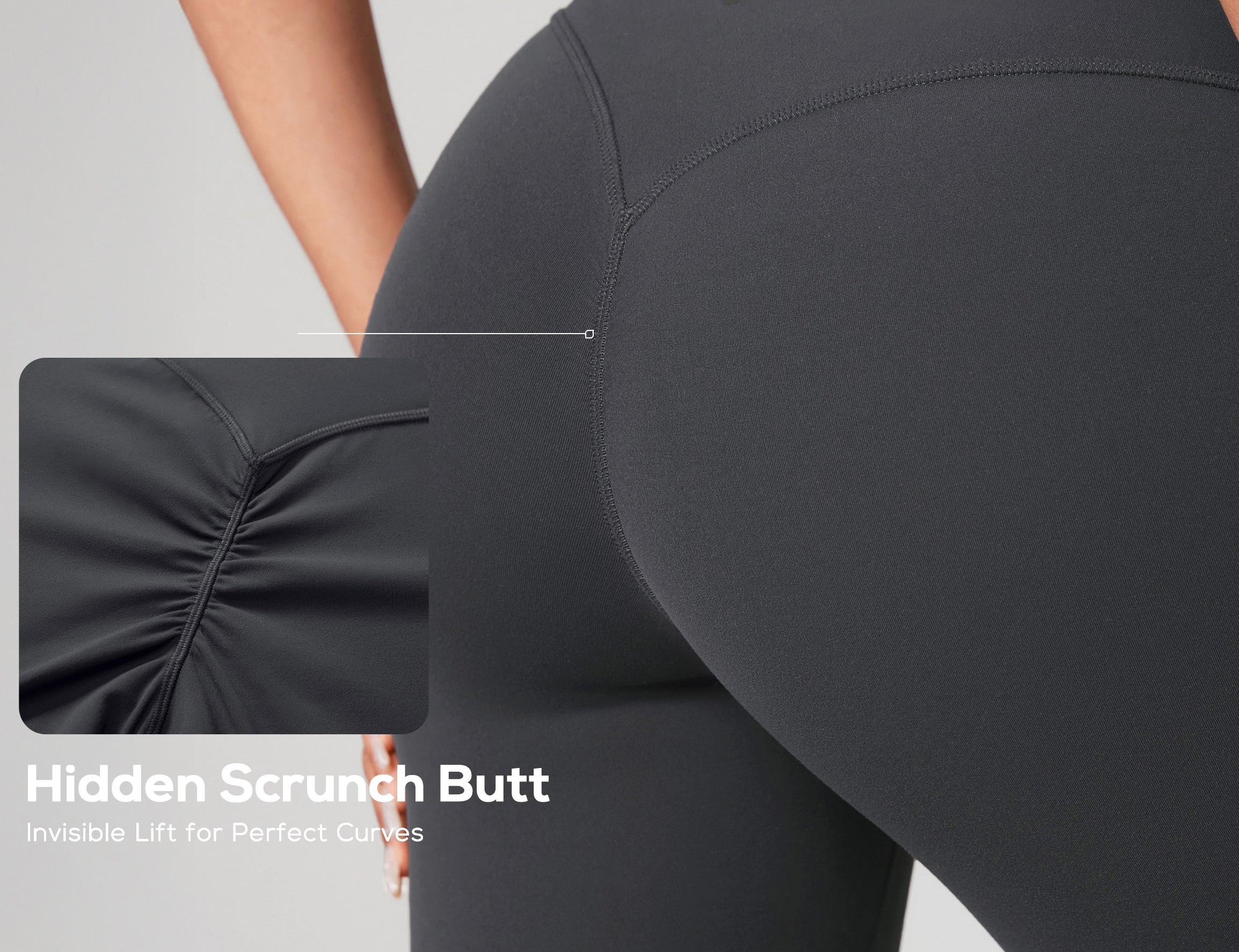 Women's Hugcurve Hidden Scrunch Butt Leggings 25" - No Front Seam Clay Brown