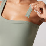 Women's Hugcurve One Shoulder Tennis Dress - Detachable Strap Desert Sage