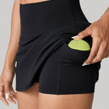 Women's Hugcurve Tennis Skirts with Inner Pockets Black