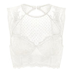 Women's Classic Lacy Mesh Bra Top Ivory