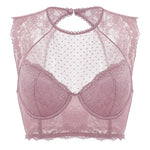 Women's Classic Lacy Mesh Bra Top Rose Brown
