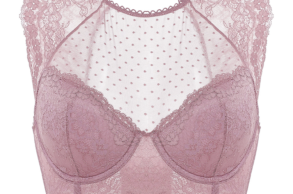 Women's Classic Lacy Mesh Bra Top Rose Brown