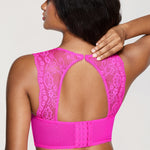 Women's Classic Lacy Mesh Bra Top Bright Fuchsia