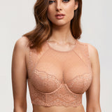 Women's Classic Lacy Mesh Bra Top Cream Coffee
