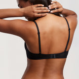 Women's Romantic Lace Plunge Bra Black