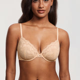 Women's Romantic Lace Plunge Bra Beige