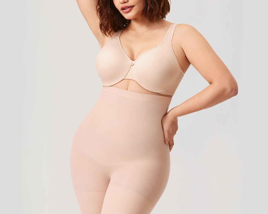 Women's High Waisted Shapewear Short Beige