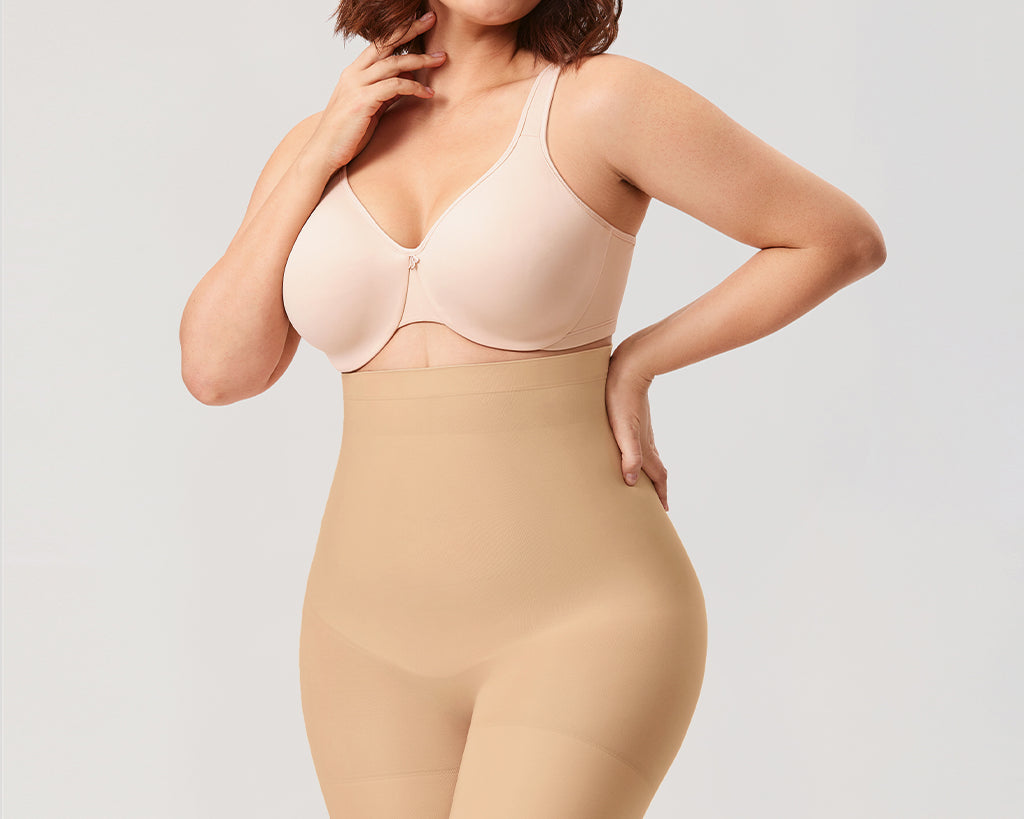 Women's High Waisted Shapewear Short Soft Tan
