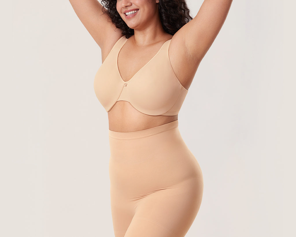 Women's High Waisted Shapewear Short Warm Beige @model_info:Beige