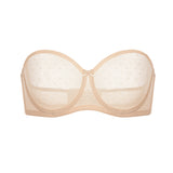 Women's Sexy Mesh Strapless Bra Beige @model_info:ES1