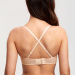 Women's Sexy Mesh Strapless Bra Beige @model_info:ES4
