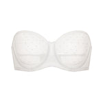 Women's Sexy Mesh Strapless Bra White @model_info:ES1