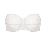Women's Sexy Mesh Strapless Bra White @model_info:ES1