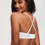 Women's Sexy Mesh Strapless Bra White @model_info:ES2