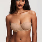 Women's Sexy Mesh Strapless Bra Natural @model_info:ES1