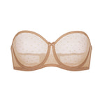Women's Sexy Mesh Strapless Bra Natural @model_info:ES1
