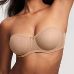 Women's Sexy Mesh Strapless Bra Natural @model_info:ES2