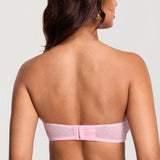 Women's Sexy Mesh Strapless Bra Sweet Pink @model_info:ES3