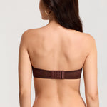 Women's Sexy Mesh Strapless Bra Hazelnut @model_info:ES2