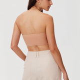 Women's Seamless Bandeau Bra Cream Coffee