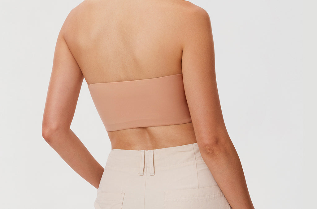 Women's Seamless Bandeau Bra Cream Coffee