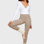 Women's V-Neck Cross Ballet Wrap Top Black