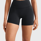 INGIA Womens High Waist No Front Seam Scrunch Butt Biker Shorts 5'' V-Back Scrunch Booty Gym Workouts Mineral