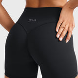 INGIA Womens High Waist No Front Seam Scrunch Butt Biker Shorts 5'' V-Back Scrunch Booty Gym Workouts Mineral