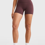 INGIA Womens High Waist No Front Seam Scrunch Butt Biker Shorts 5'' V-Back Scrunch Booty Gym Workouts Milk Pink