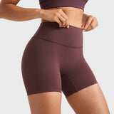 INGIA Womens High Waist No Front Seam Scrunch Butt Biker Shorts 5'' V-Back Scrunch Booty Gym Workouts Mineral