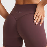 INGIA Womens High Waist No Front Seam Scrunch Butt Biker Shorts 5'' V-Back Scrunch Booty Gym Workouts Mineral