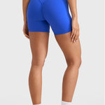 INGIA Womens High Waist No Front Seam Scrunch Butt Biker Shorts 5'' V-Back Scrunch Booty Gym Workouts Royal