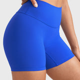 INGIA Womens High Waist No Front Seam Scrunch Butt Biker Shorts 5'' V-Back Scrunch Booty Gym Workouts Royal