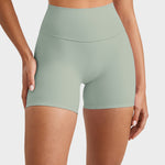 INGIA Womens High Waist No Front Seam Scrunch Butt Biker Shorts 5'' V-Back Scrunch Booty Gym Workouts Milk Pink