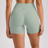 INGIA Womens High Waist No Front Seam Scrunch Butt Biker Shorts 5'' V-Back Scrunch Booty Gym Workouts Milk Pink