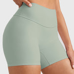 INGIA Womens High Waist No Front Seam Scrunch Butt Biker Shorts 5'' V-Back Scrunch Booty Gym Workouts Milk Pink