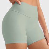 INGIA Womens High Waist No Front Seam Scrunch Butt Biker Shorts 5'' V-Back Scrunch Booty Gym Workouts Milk Pink